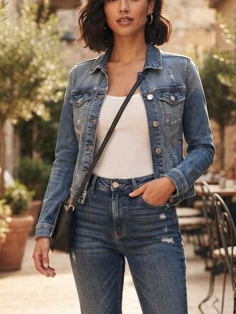 Garage Classic Fit Medium Wash Denim Jacket Women's XS Jean Jacket